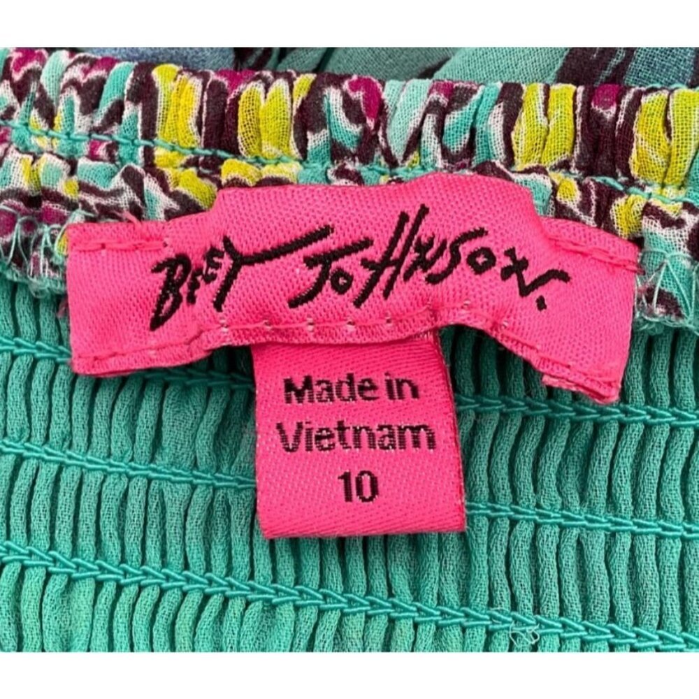 Betsey Johnson VTG Y2K Boho Multicolor Strappy Maxi Slip Dress Ruffle Hem 10 - Picture 6 of 8